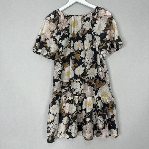 Abercrombie & Fitch Womens Dress Small Gray Floaty Trapeze Mini Floral Sundress - Picture 7 of 12